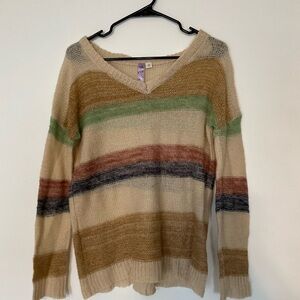 Cozy V-Neck Striped Sweater